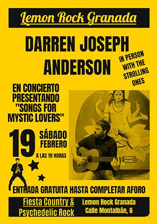 Concierto de Darren Joseph Anderson en Lemon Rock 22 febrero 2022